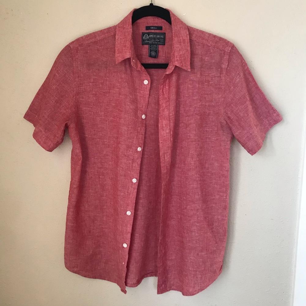 American Rag men’s short sleeve button, small